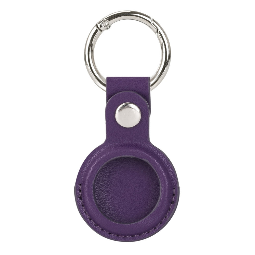 seraCase Leather Apple AirTag Key Holder for Purple