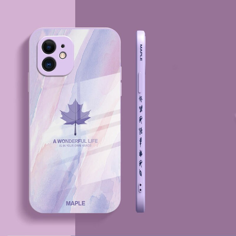seraCase Luxury Maple Leaf Glass iPhone Case for