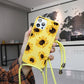 seraCase Floral iPhone Case with Lanyard for iPhone 13 Pro / Yellow Sunflower