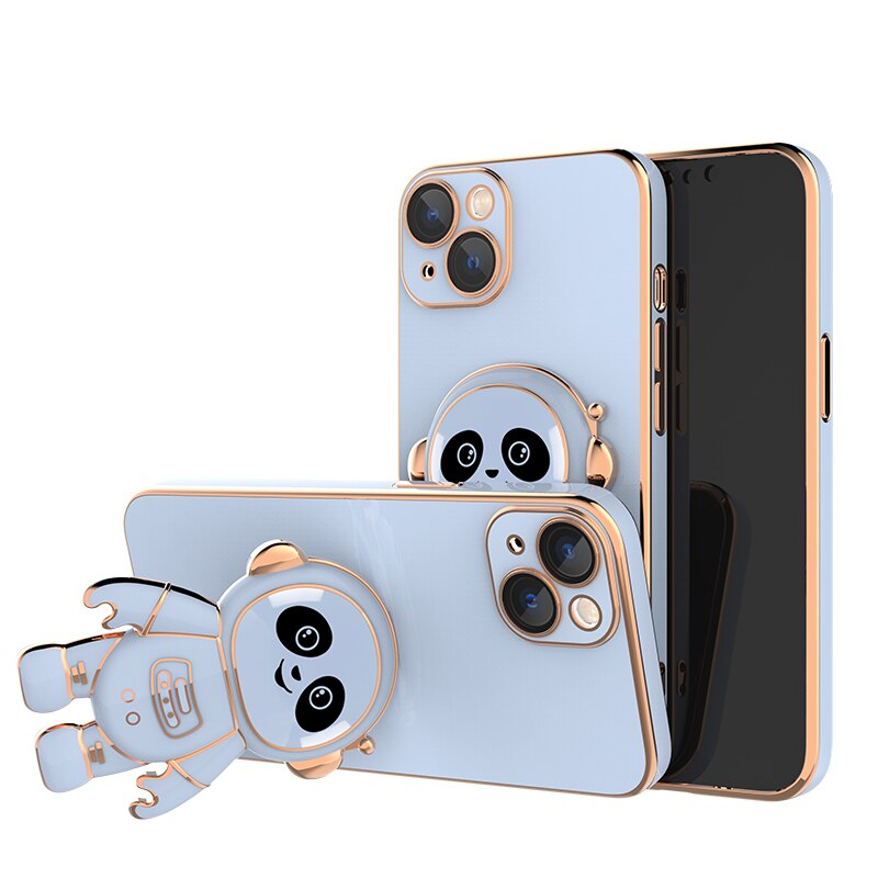 seraCase Electroplated Panda Stand iPhone Case for iPhone 13 Pro Max / Sky Blue