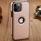 seraCase Luxury Leather Logo Cut iPhone Case for iPhone 13 Pro Max / Rose Gold