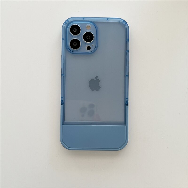seraCase Transparent iPhone Case with Hidden Stand for iPhone 13 Pro Max / Blue