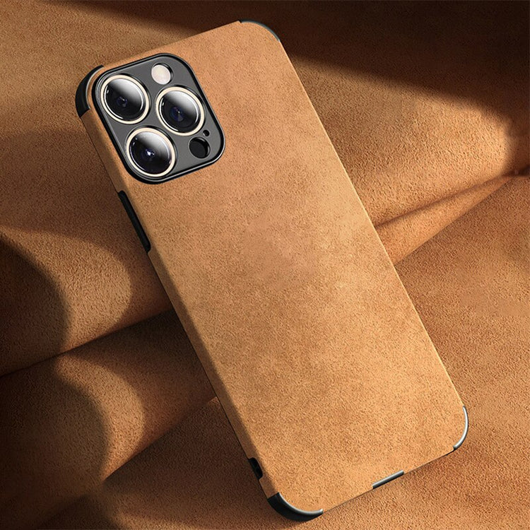 seraCase Luxury Lambskin Leather Shockproof iPhone Case for iPhone 13 Pro Max / Brown