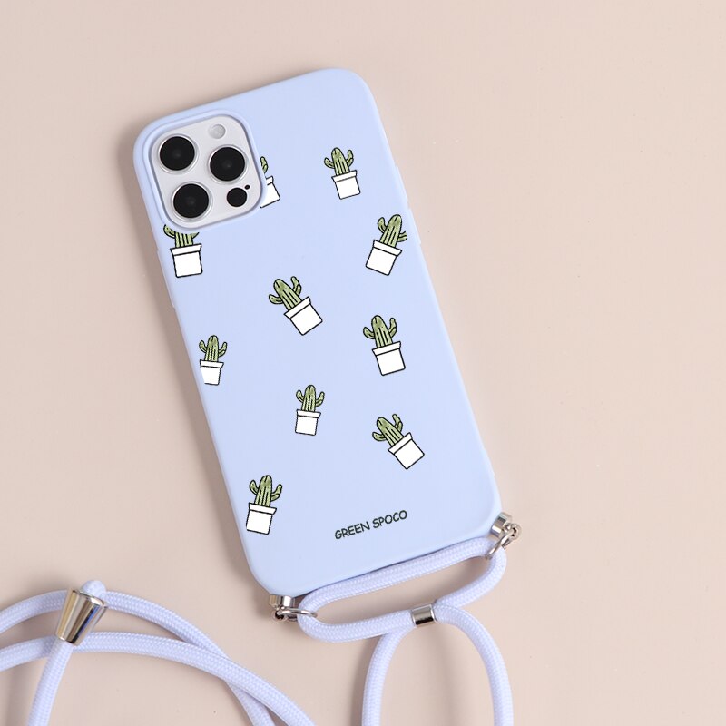 seraCase Cute Butterfly Lanyard iPhone Case for iPhone 13 Pro Max / Cactus Pot