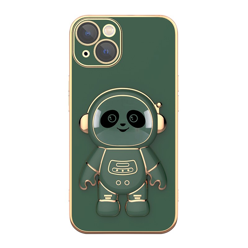 seraCase Electroplated Panda Stand iPhone Case for iPhone 13 Pro Max / Dark Green