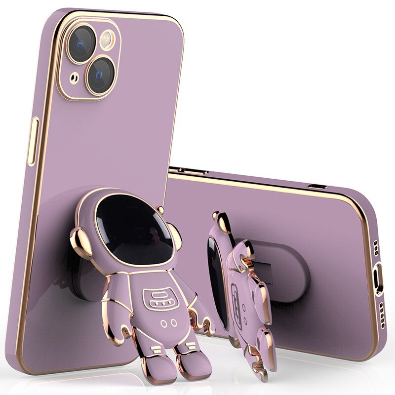 seraCase Electroplated Astronaut Stand iPhone Case for iPhone 14 Pro Max / Purple