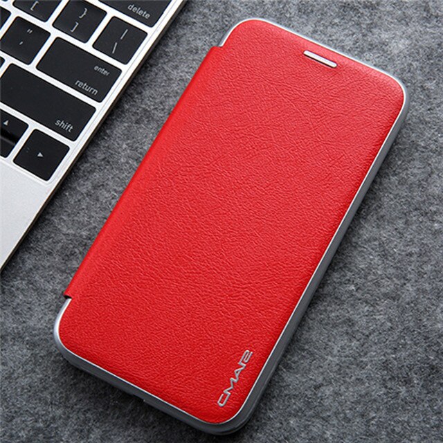 seraCase Premium Leather Electroplated Flip iPhone Case for iPhone 13 Pro Max / Red