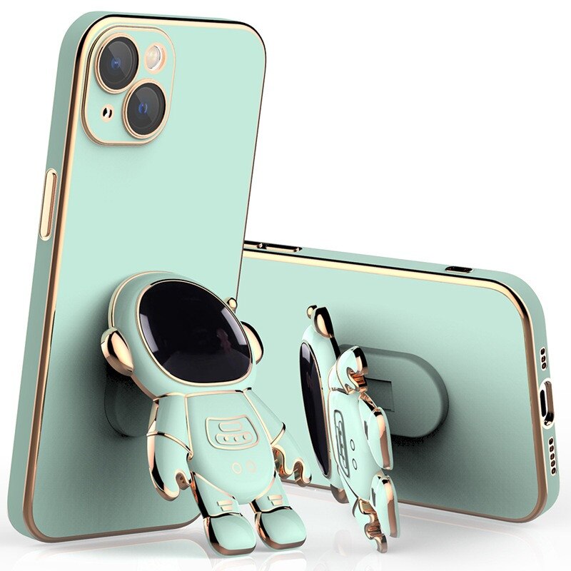 seraCase Electroplated Astronaut Stand iPhone Case for iPhone 14 Pro Max / Green