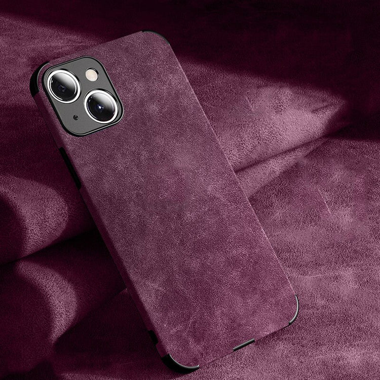 seraCase Luxury Lambskin Leather Shockproof iPhone Case for iPhone 13 Pro Max / Plum