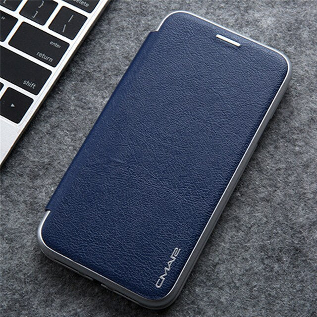 seraCase Premium Leather Electroplated Flip iPhone Case for iPhone 13 Pro Max / Blue