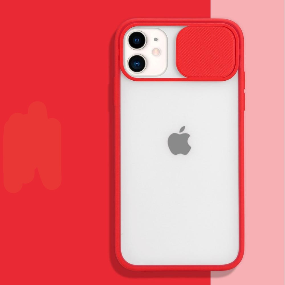 seraCase Transparent iPhone Case with Camera Shutter for iPhone 13 Pro Max / Red