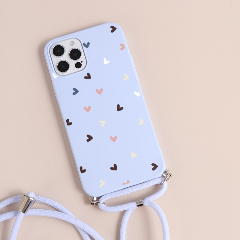 seraCase Cute Butterfly Lanyard iPhone Case for iPhone 13 Pro Max / Flying Hearts
