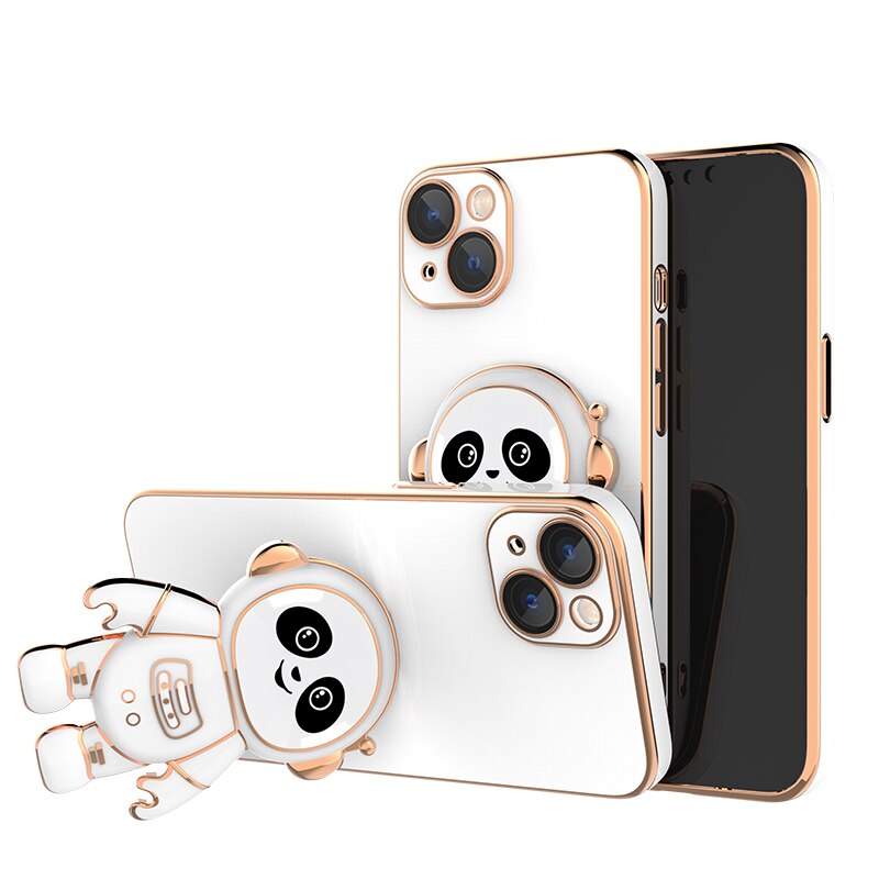 seraCase Electroplated Panda Stand iPhone Case for iPhone 13 Pro Max / White