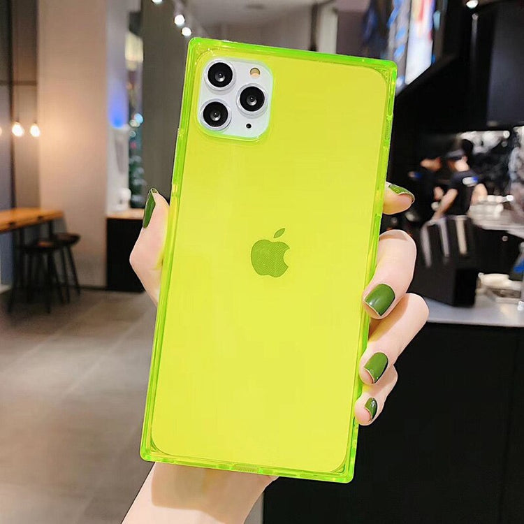 seraCase Cute Colorful Transparent Square iPhone Case for iPhone 13 Pro Max / Fluorescent Green